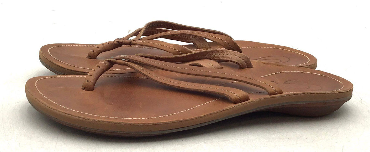 Olukai Women&#39;s Brown Casual Slip-On Thong Sandals - Size 7