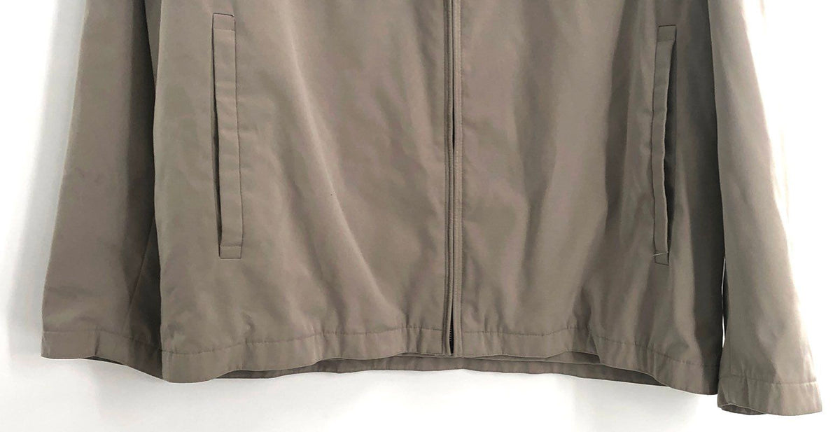 Claiborne Men's Tan Foam Tech Zip Harrington Jacket Windbreaker Size XL