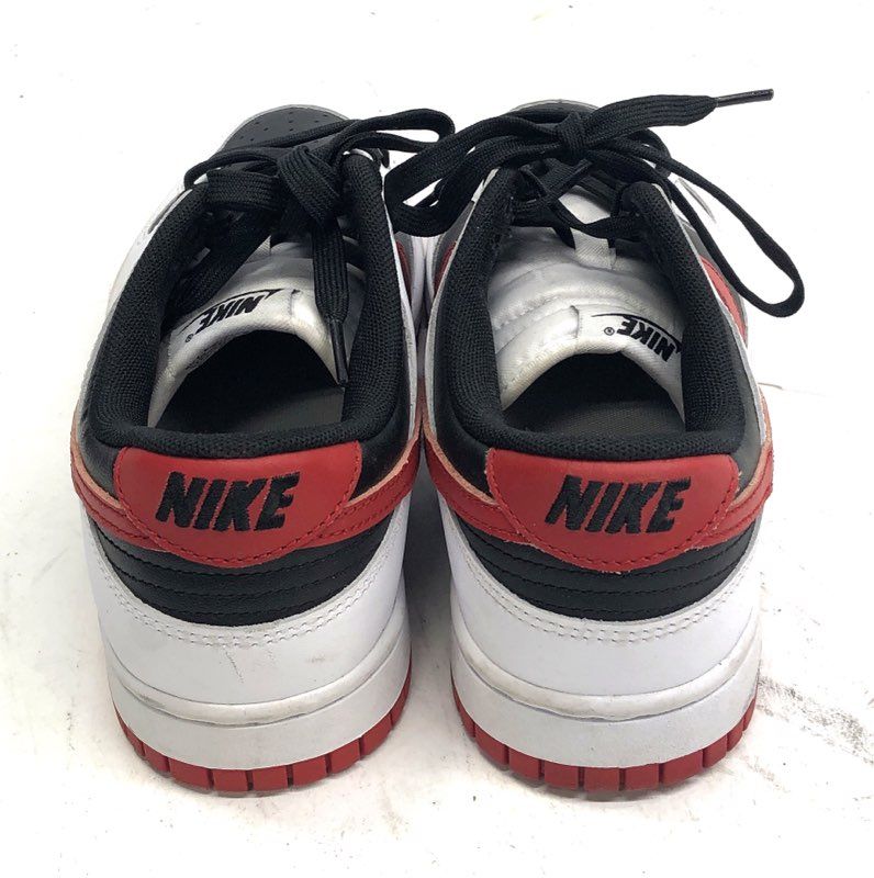 Nike Dunk Low Red Swoosh Panda White Black Gym Red Men's Sneakers Size 8.5