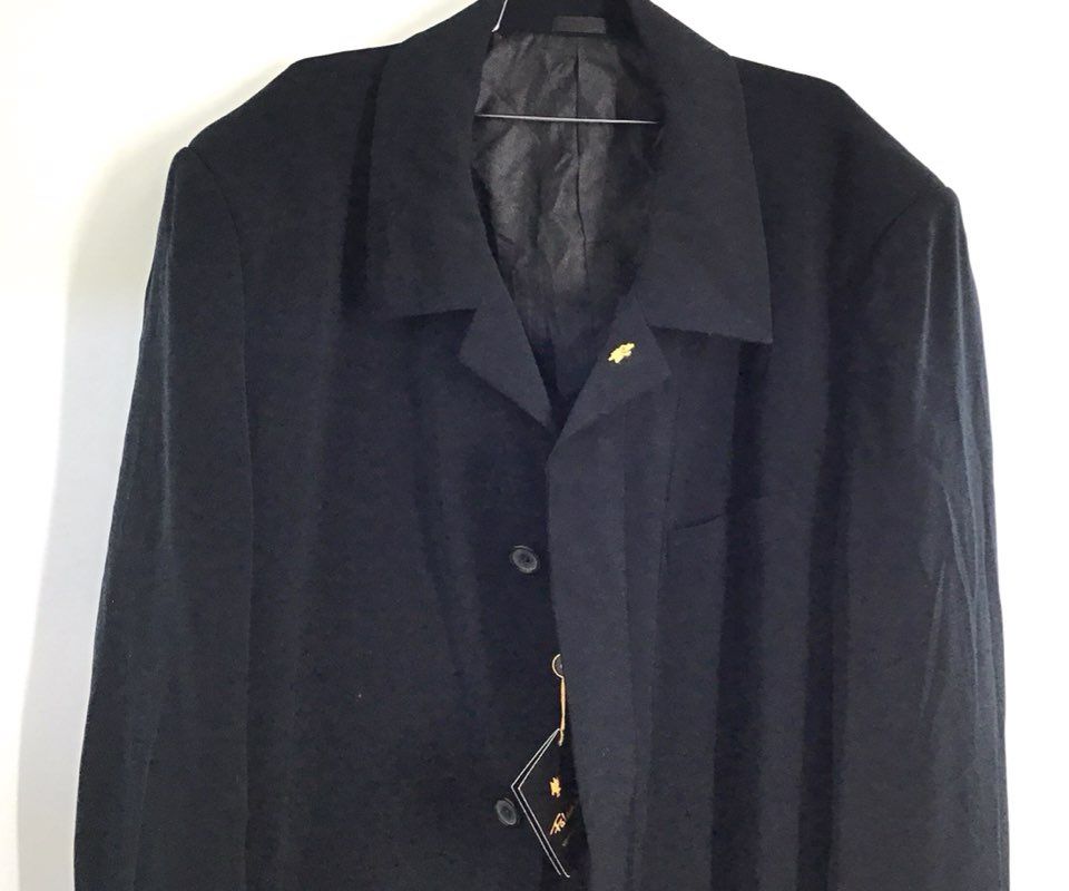 Falcone Men's Aero II Topcoat Black Belted Polyester Trench Jacket Sz 52L NWT