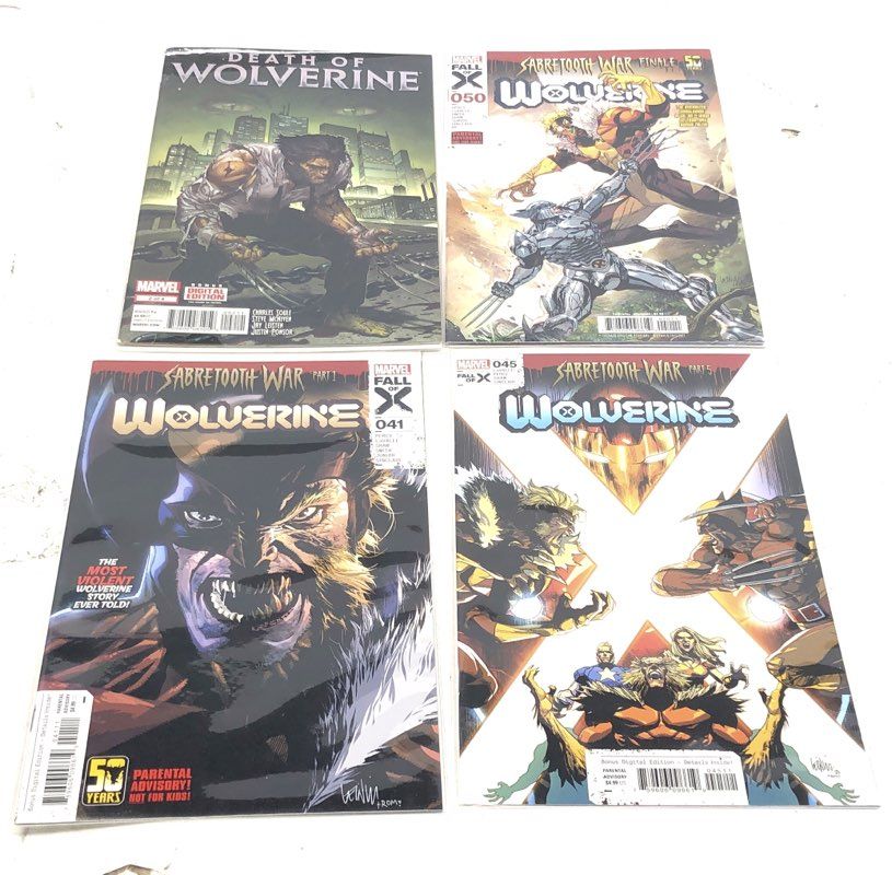 Wolverine Comic Book Lot Marvel 1980s-2024 Superhero Sabretooth War 28 Comics