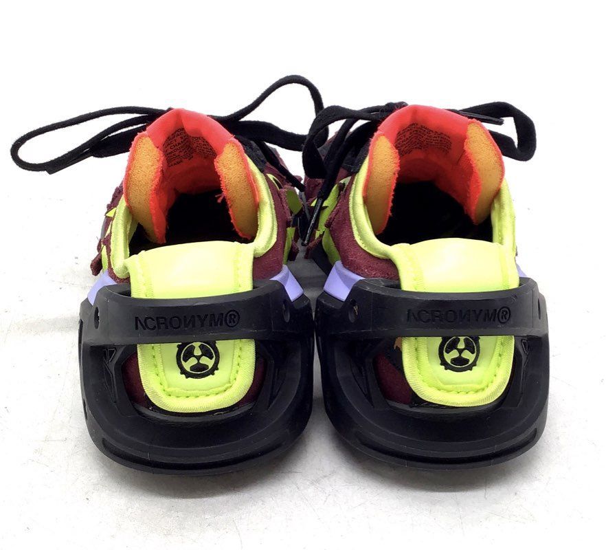 Acronym x Nike Blazer Men's 'Night Maroon' & Neon Yellow/Grey Sneakers - Sz 5.5