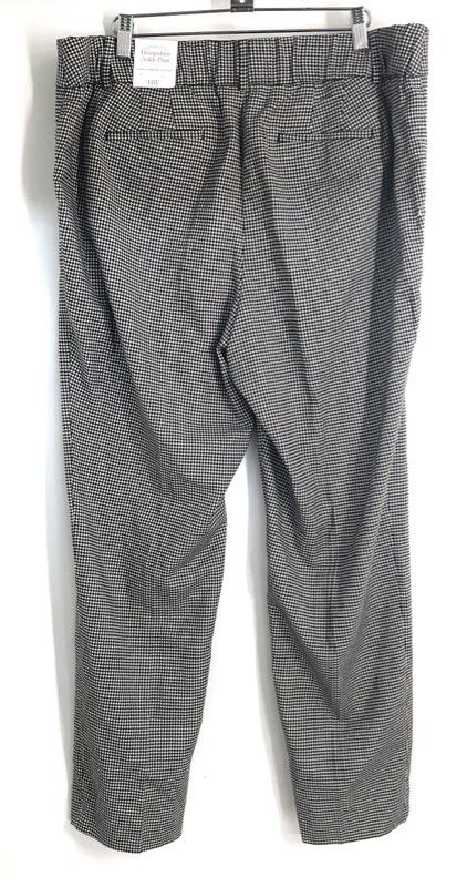 Talbots Women's Hampshire Ankle Pants Black White Houndstooth Plus Sz 14W NWT