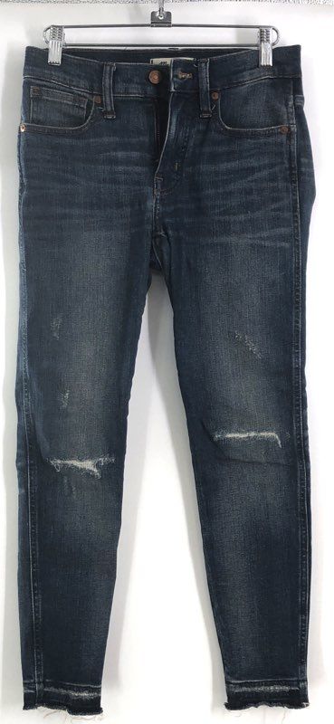 Madewell Women's Lot 2 10" High Rise Skinny Jeans Black Blue Distressed Sz 25P