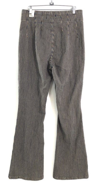 We The Free Women's Blue Tan Hickory Stripe High Rise Flare Jeans Sz 30