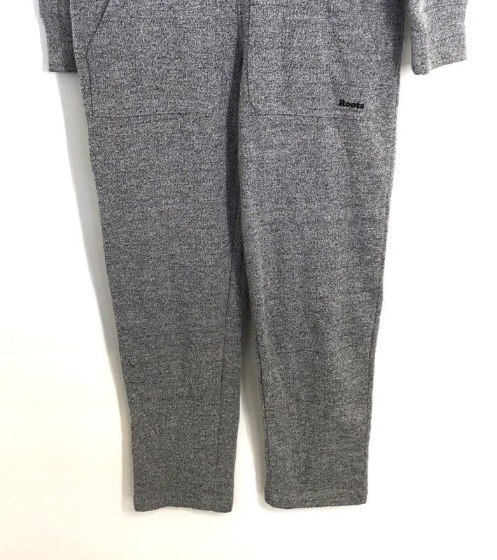 Roots Kids Gray Salt & Pepper Organic Cotton Jumpsuit Lounger Sz L 9-10