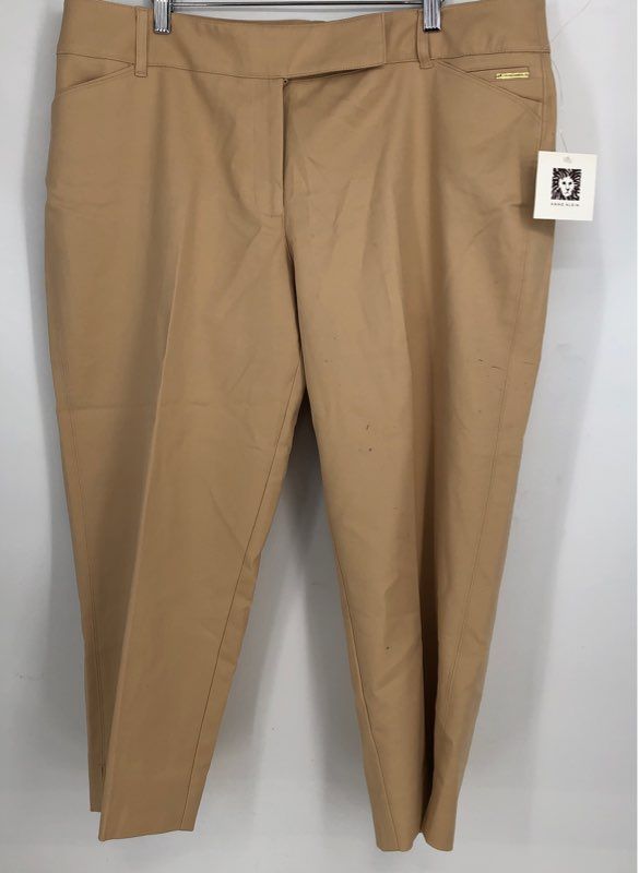 NWT Anne Klein Women&#39;s Tan Straight Leg Formal Dress Pants - Size 16W