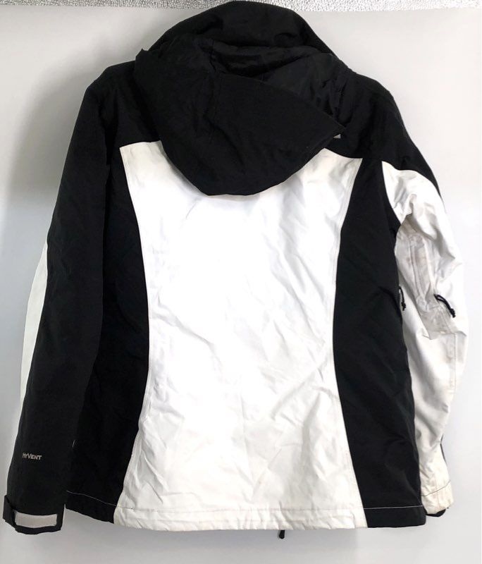 The North Face Women's HyVent Insulated Hooded Ski Jacket White Black Sz M