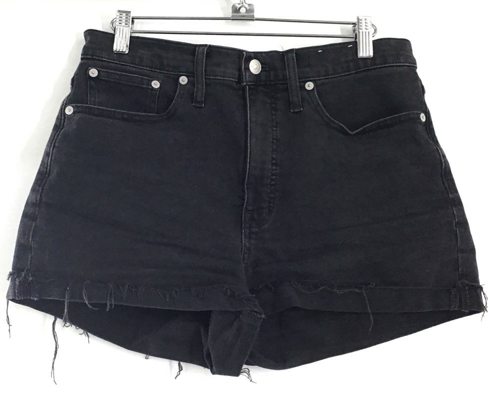 Madewell Women's High-Rise Denim Shorts Lot of 2 Black Gray Raw Hem Sz 28