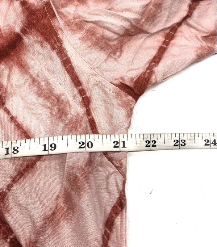 Evy's Tree Women's The Quinn Tiered Dress Red White Tie Dye Diamond Sz L