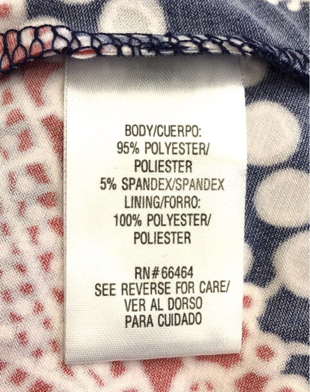 NWT Sandra Darren Women's Red Navy Blue Geometric A-Line Dress - Size 2X