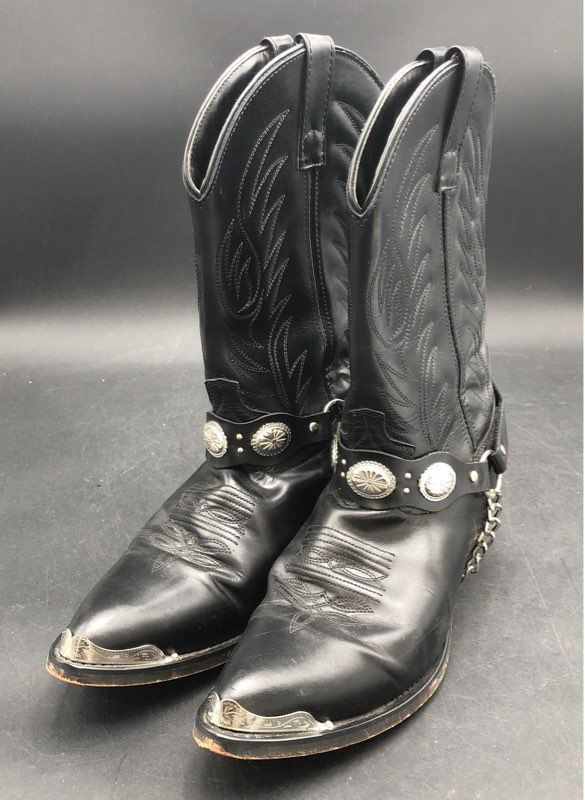 Laredo Men's Black Leather Western Boots - Size 10