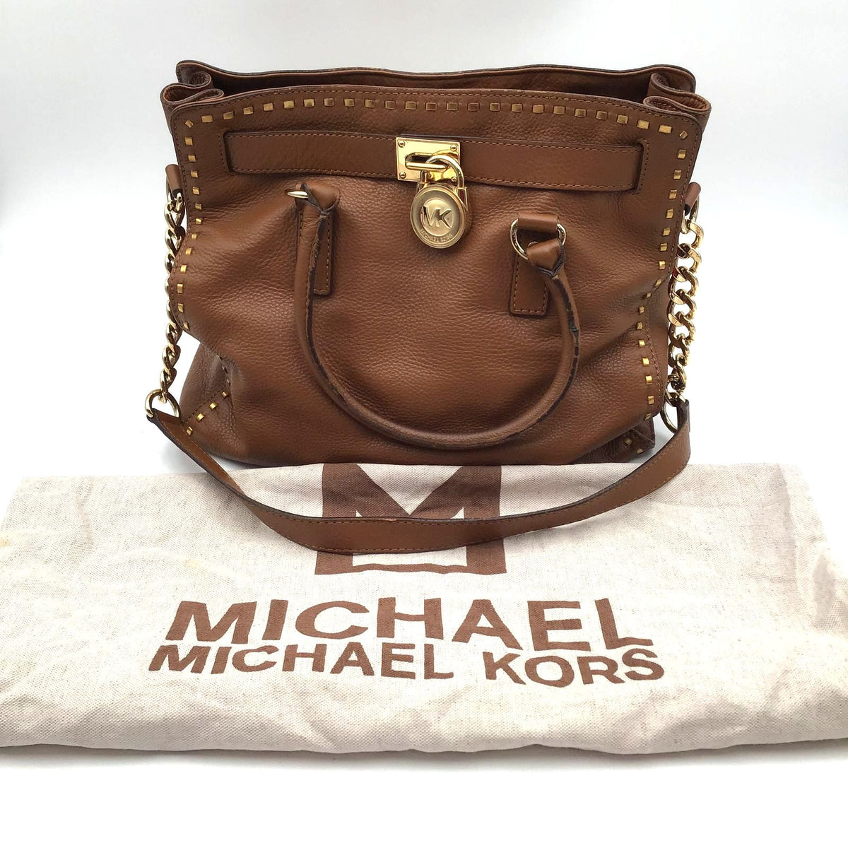 Authentic Michael Kors Women&#39;s Brown Luxury Leather Tote Bag - COA Included