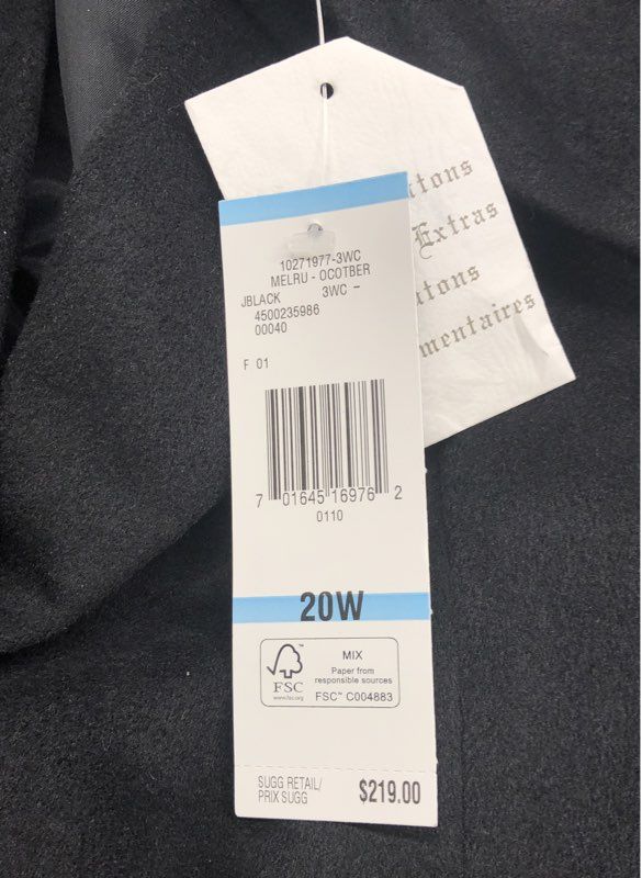 Jones New York Women's Plus Blazer Jacket Black Single Button NWT Size 20W