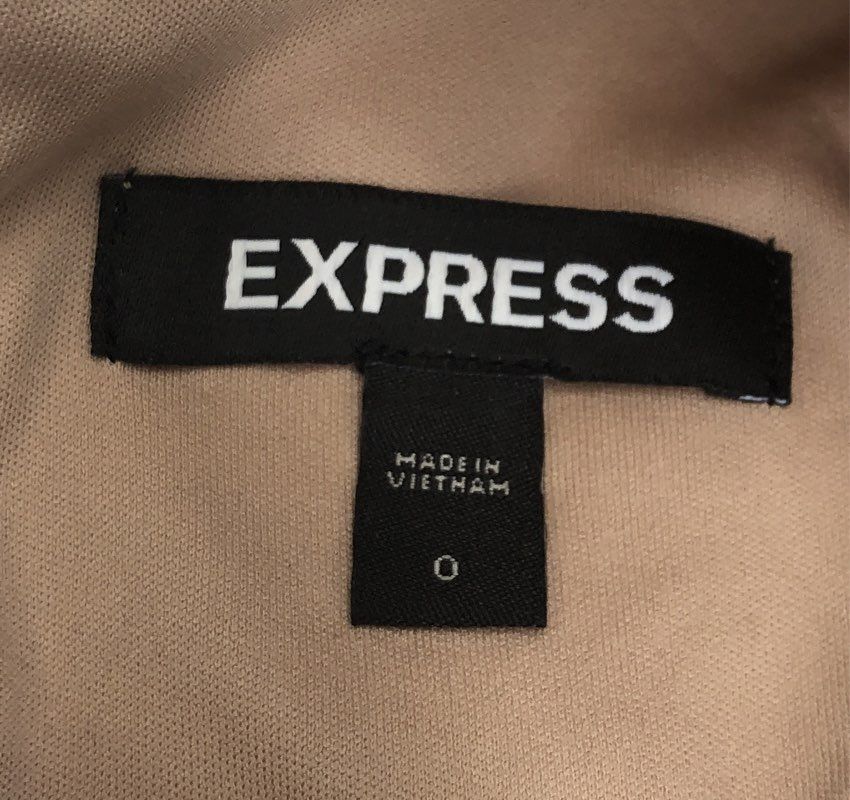 Express Women's Rose Gold Metallic V-Back Party Cocktail Dress Size 0