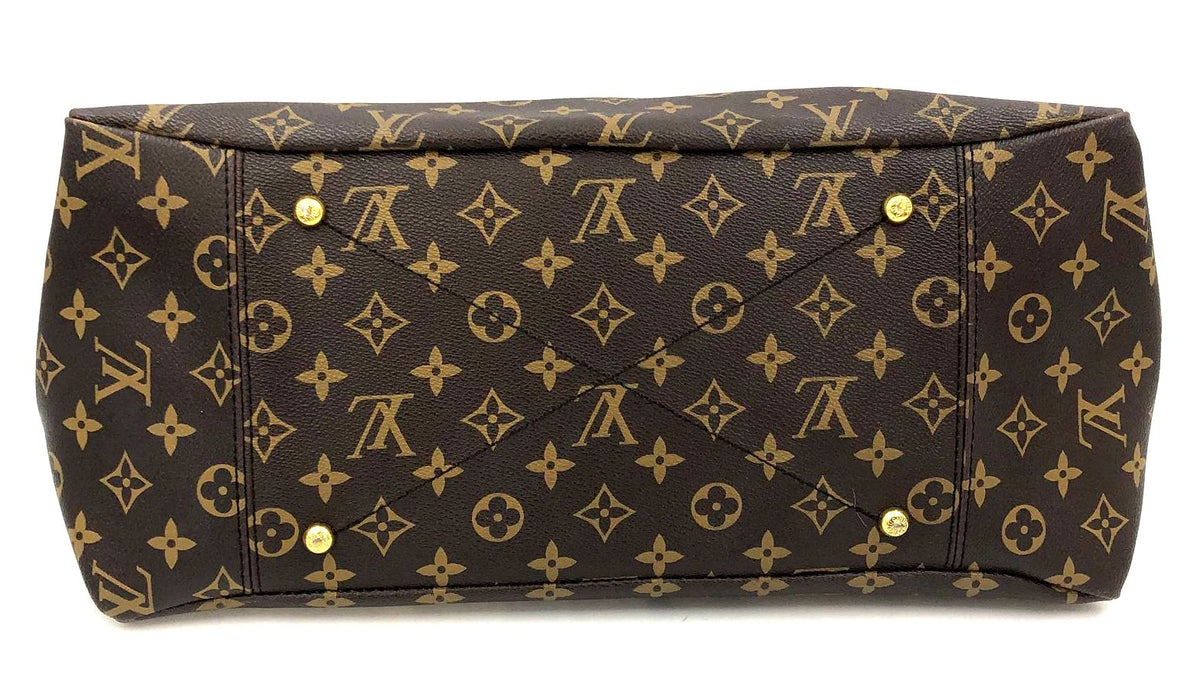 Louis Vuitton Inspired Brown LV Monogram Print Coated Canvas Shoulder Bag