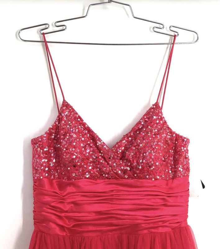City Triangles Women's Pink Sequin Tulle Prom Party Dress NWT Sz 7/8