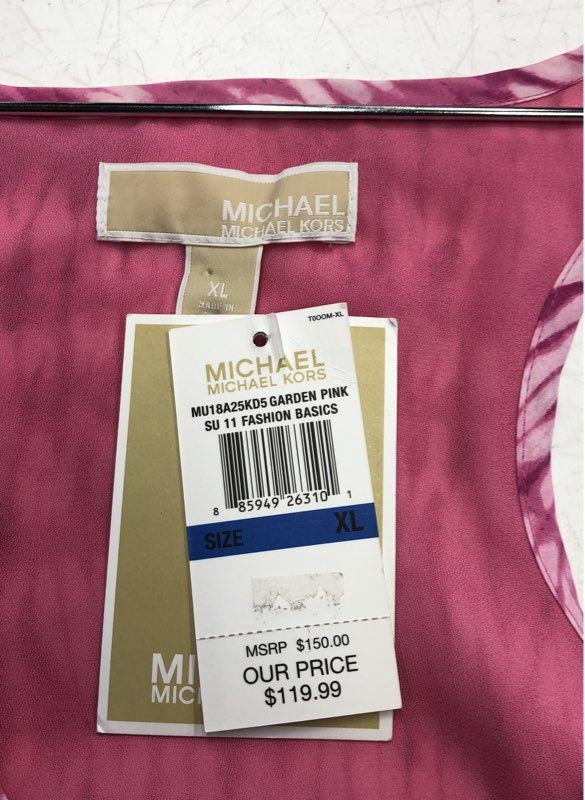 NWT Michael Kors Women's Garden Pink Silk Tank Dress - Size XL