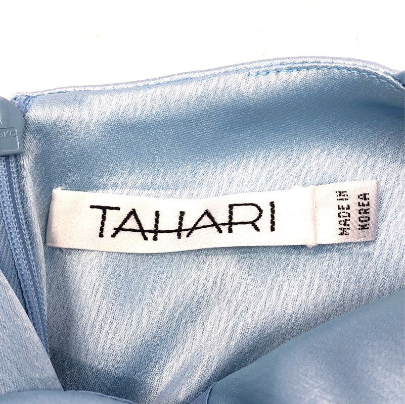 Tahari Women's Aqua Maxi Dress Sleeveless Crisscross Back NWT Sz 10