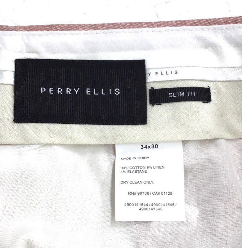 NWT Perry Ellis Men's Pink Slim Fit Straight Leg Dress Pant - Size 34X30