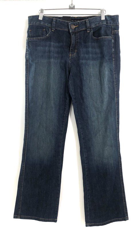 Calvin Klein Jeans Women's Dark Wash Bootcut Flap Back Pocket Jeans Size 10