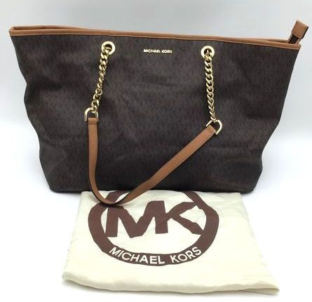 Authentic Michael Kors Brown Luxury Tote Bag - COA Included