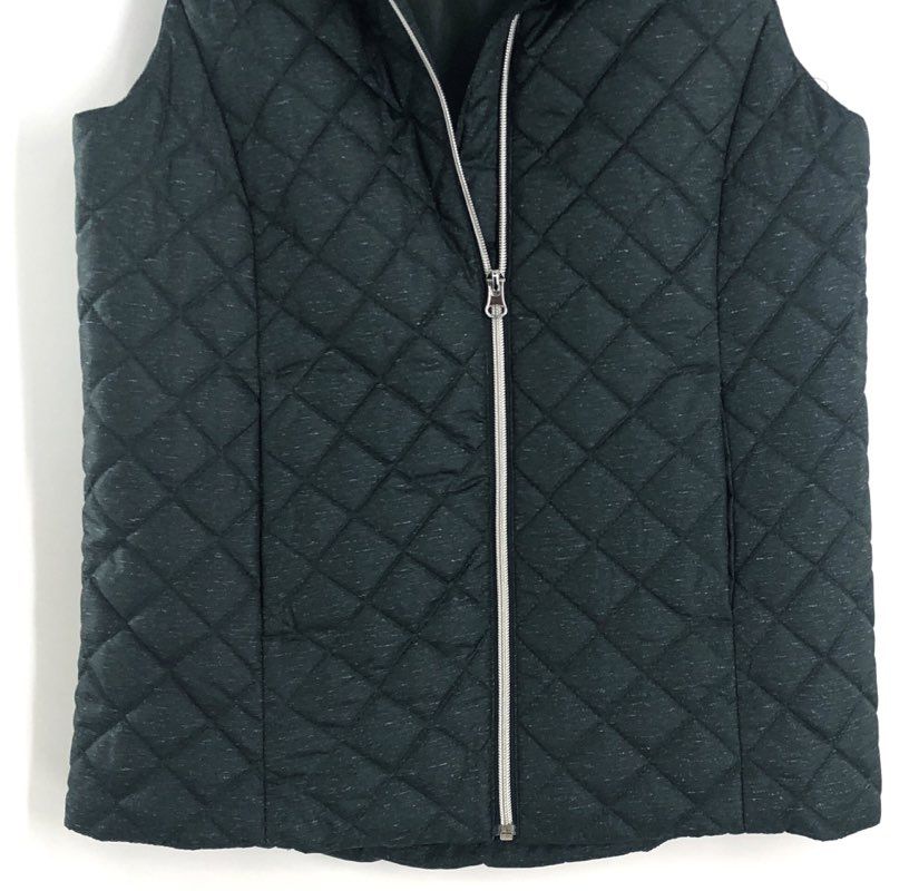 Banana Republic Women's Dark Green Quilted Puffer Vest Full Zip Sz XS