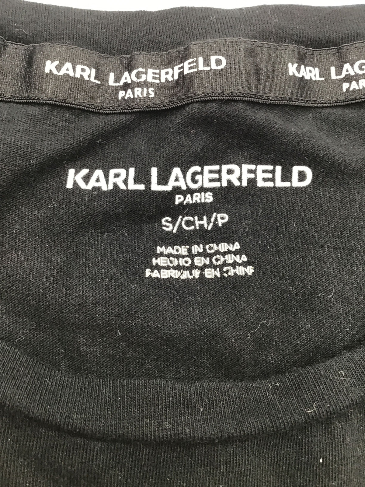 Karl Lagerfeld Women&#39;s Black Short Sleeve Crew Neck T-Shirt - Size Small