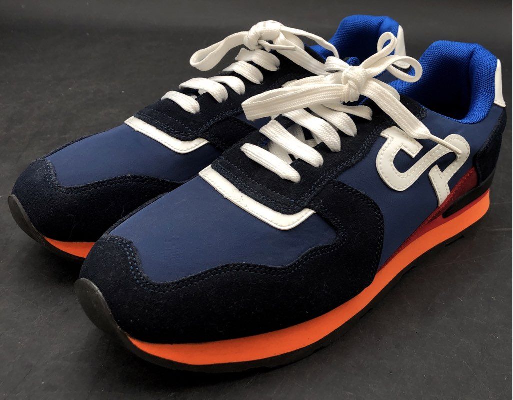 OPP France OS173168 Navy Blue Black Orange Suede Lifestyle Sneakers Size 8.5