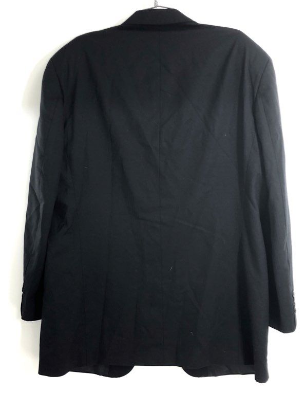Vintage Y2K Men's Black 100% Wool 4-Button Blazer Sport Coat Sz 48L