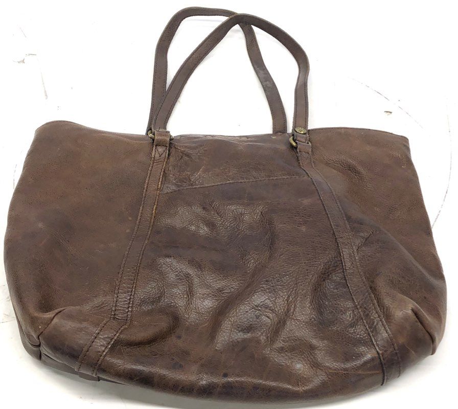 Patricia Nash Brown Leather Studded Nash Tote Bag Brass Hardware
