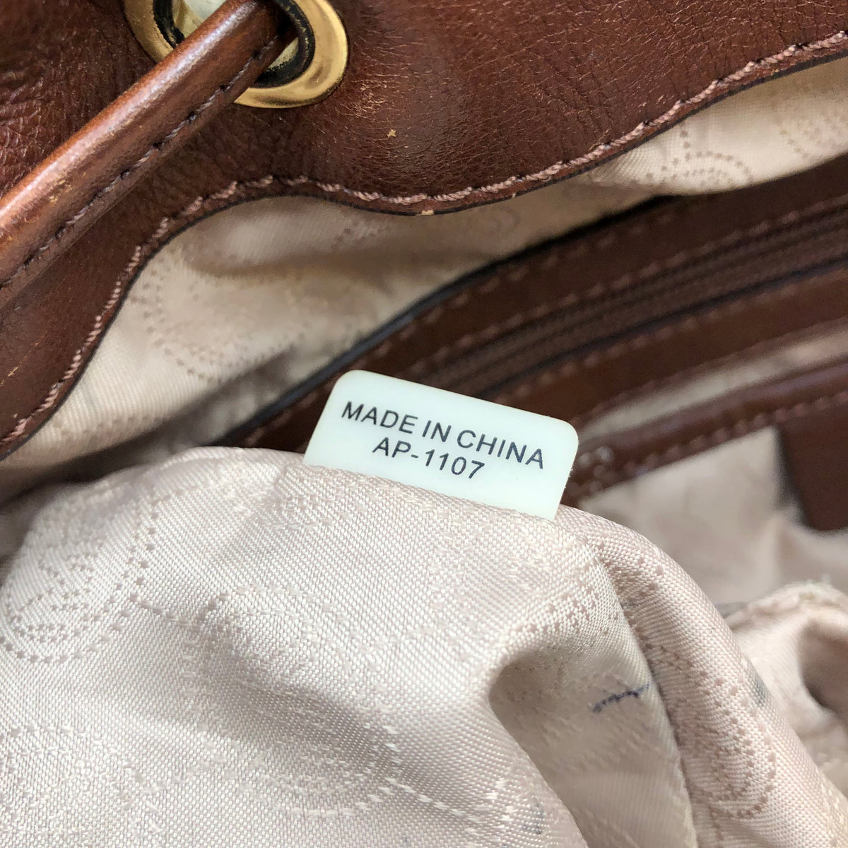 Michael Kors Beige Knit Yarn & Brown Leather Shoulder Bag w/ Gold Accents (+COA)