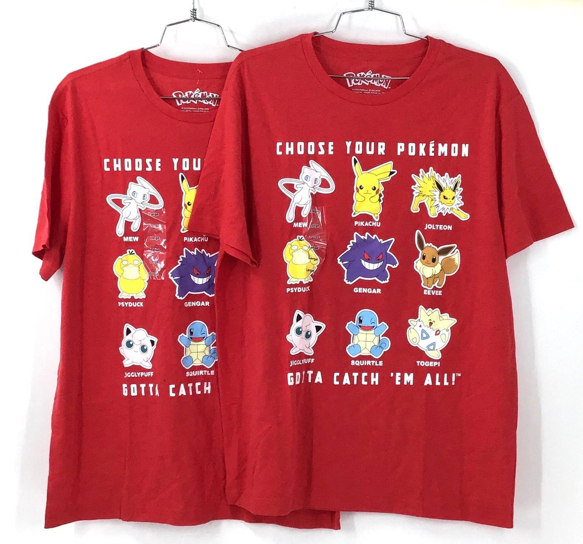 Hybrid Apparel Men's Red Pokemon T-Shirt - Size M Lot Of 2