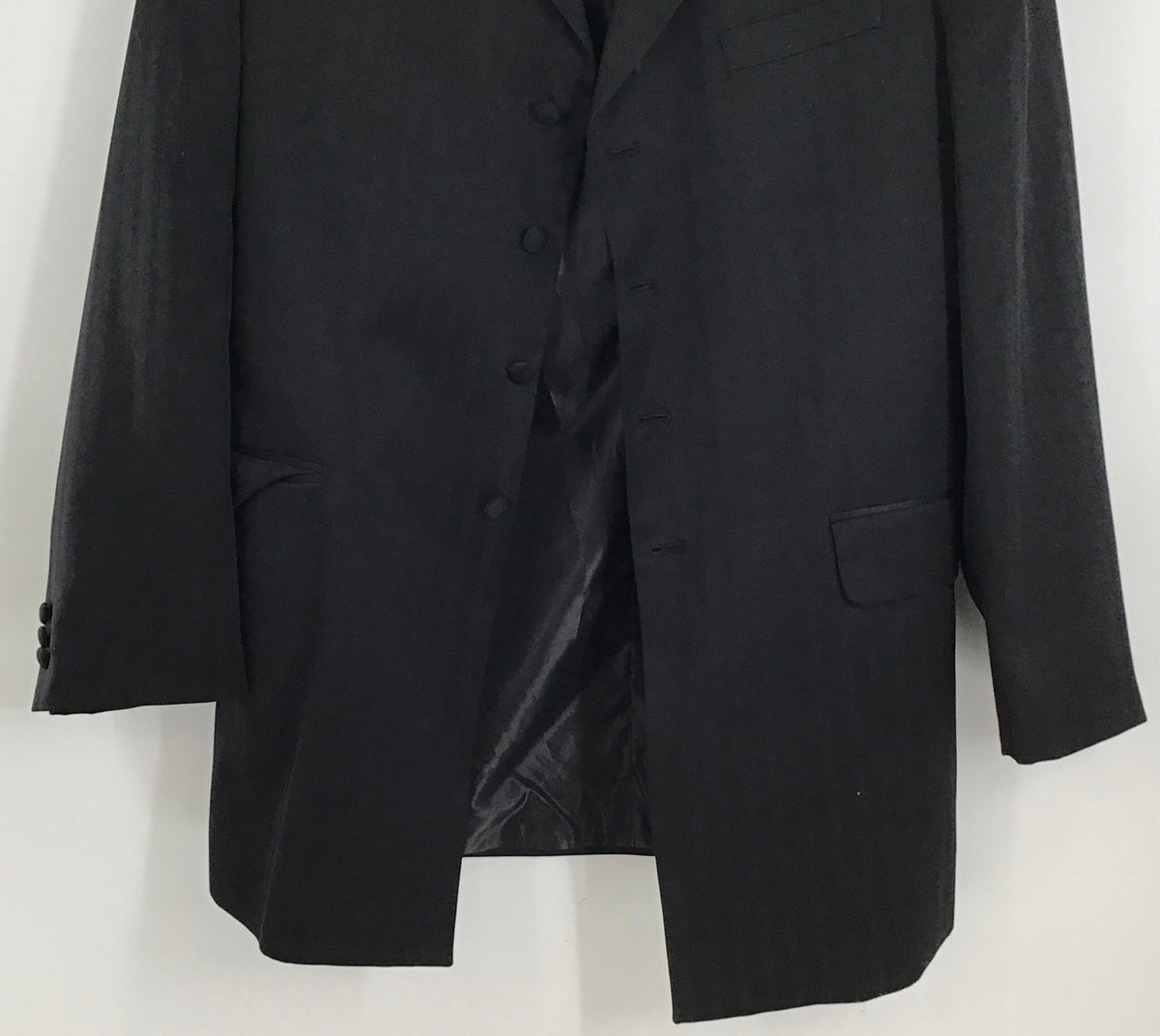 Luighi Balini Men&#39;s Black Notch Lapel Single-Breasted Blazer - Size 44L