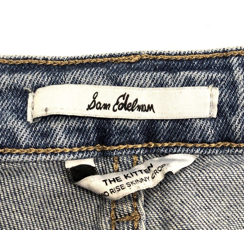 Sam Edelman Women's Blue The Kitten Mid Rise Skinny Crop Jeans Sz 28