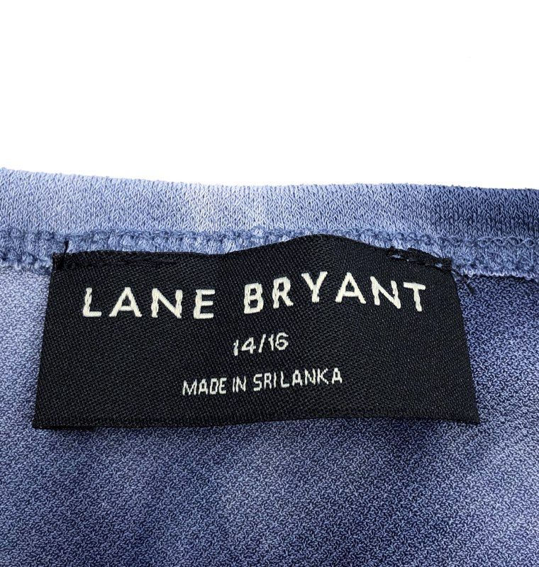 Lane Bryant Women's Blue Tie Dye Faux Wrap O-Ring Knit Dress NWT Size 14/16