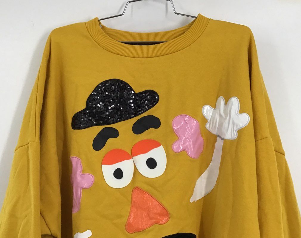 Disney Women&#39;s Yellow Toy Story Mr. Potato Head Sweatshirt - Size 2XL