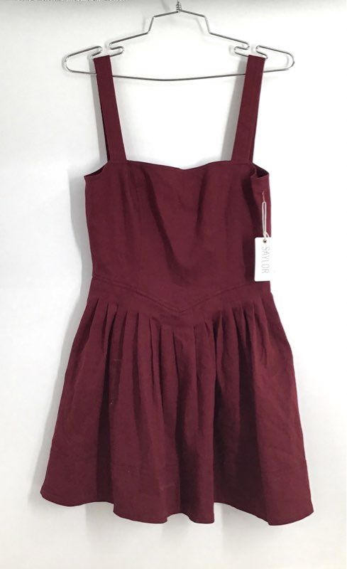 Saylor Women's Wine Red Lilibet Pleated Mini Fit Flare Dress NWT Sz XS