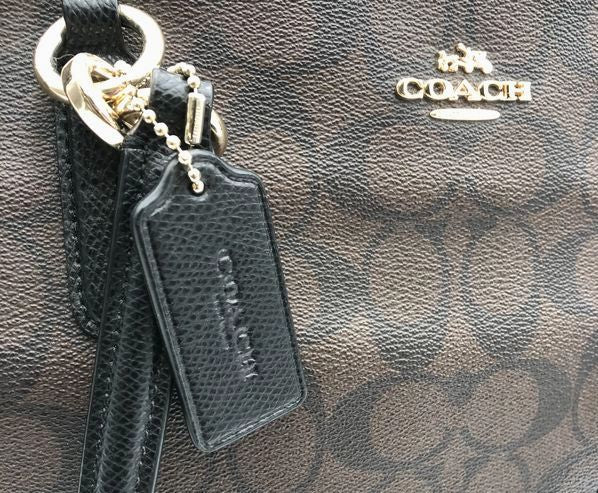 Coach Y2k Black\Brown Signature Print 'Christie Carry All' Tote Bag (+COA)