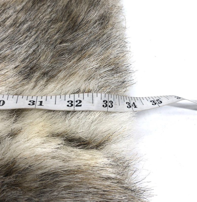 Lady Suzette Women's Faux Fur Coat Grey Tan Spotted Vintage 70s Made in USA