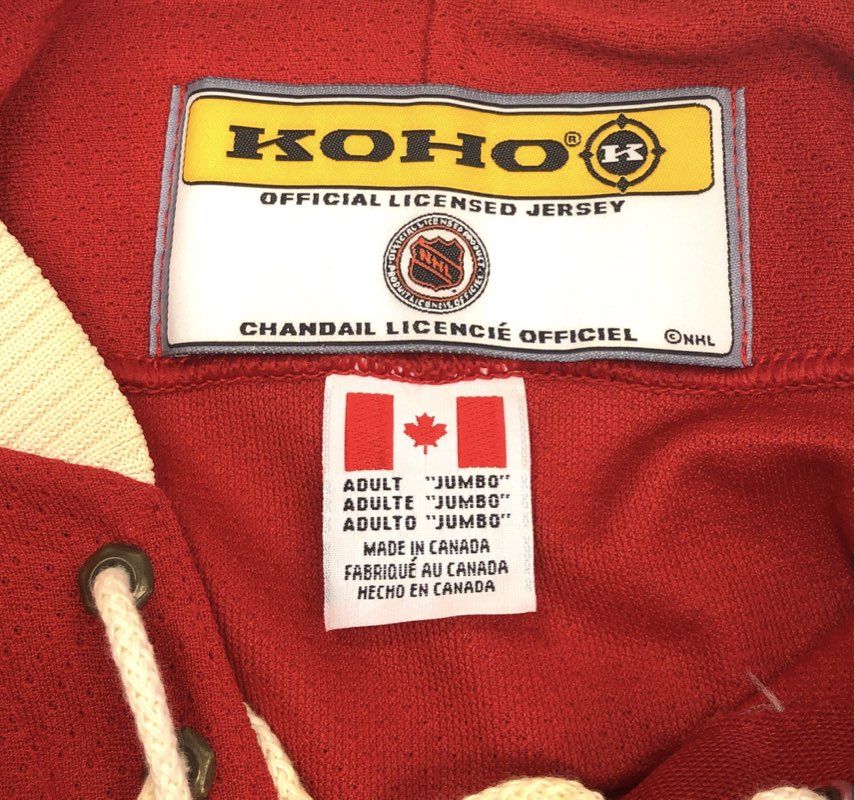 Vintage Y2K KOHO Men's Minnesota Wild NHL Hockey Jersey Red Lace Up Canada Jumbo