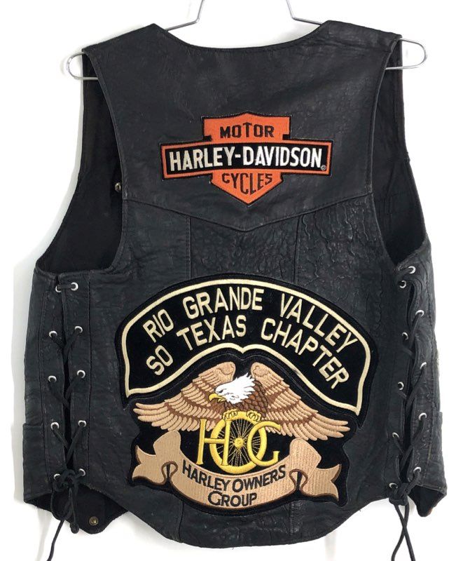 Steer Brand Women's Leather Harley-Davidson RGV Chapter HOG Vest Vintage Sz S