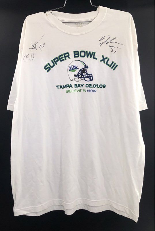Vintage 2009 Reebok Super Bowl XLIII Tampa Bay Signed T-Shirt Sz XL