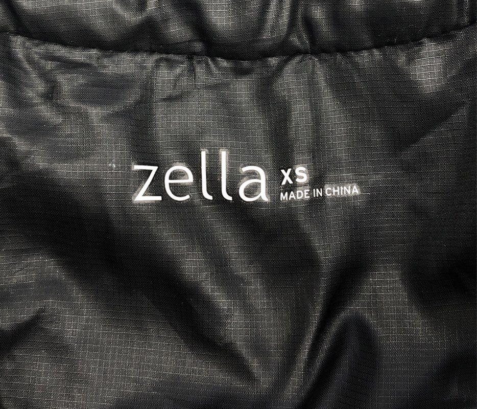Zella Women's Black Hooded Peplum Running Jacket Pink Accents Thumbholes Sz XS