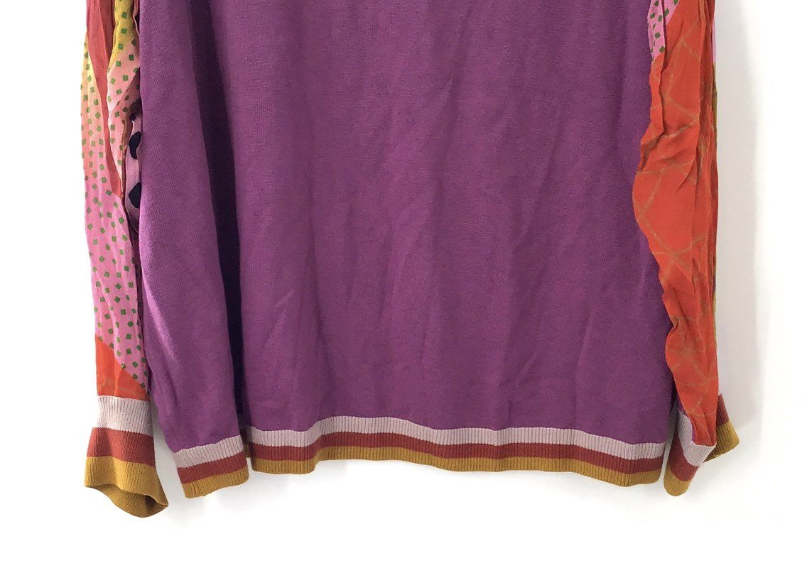 NWT Blank London Women's Purple Mixed Media Cashmere Blend Sweater Pullover 3X