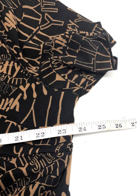 Yitty Lizzo Women's Smoothing Midi Top Black Tan Logo Print Mesh NWT Sz 6X