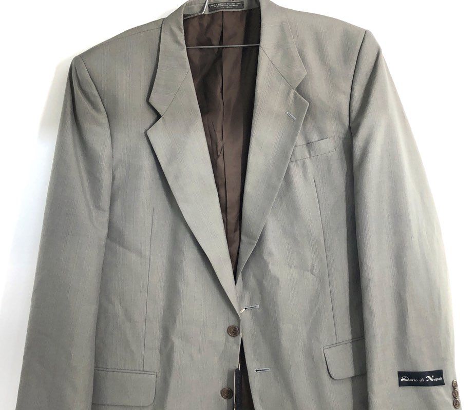 Vintage 90s Dario di Napoli Men's Gray Wool Blend Blazer Sport Coat Sz XL 46