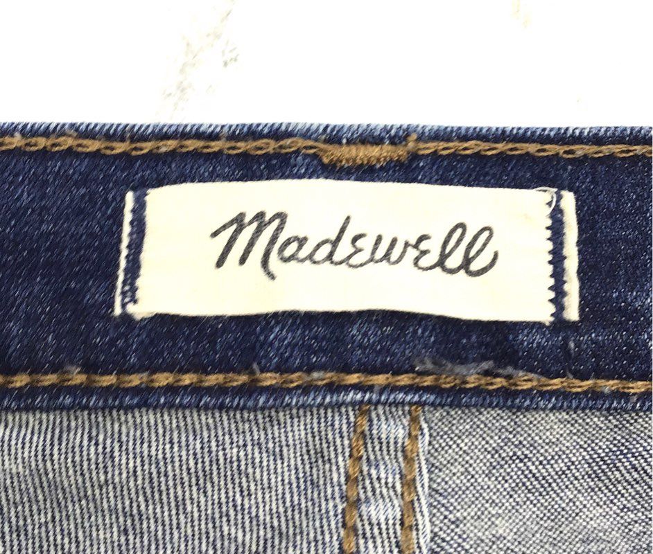 Madewell Women's 9" High-Rise Skinny Jeans Blue Distressed Sz 27