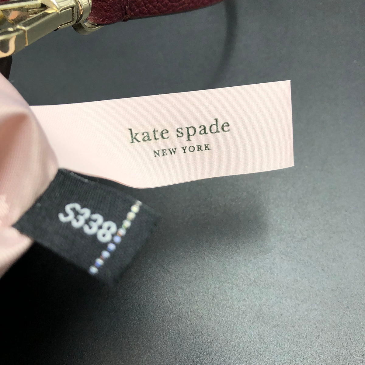 Kate Spade Deep Burgundy Pebbled Leather 'Ivy' Crossbody Bag (+COA)