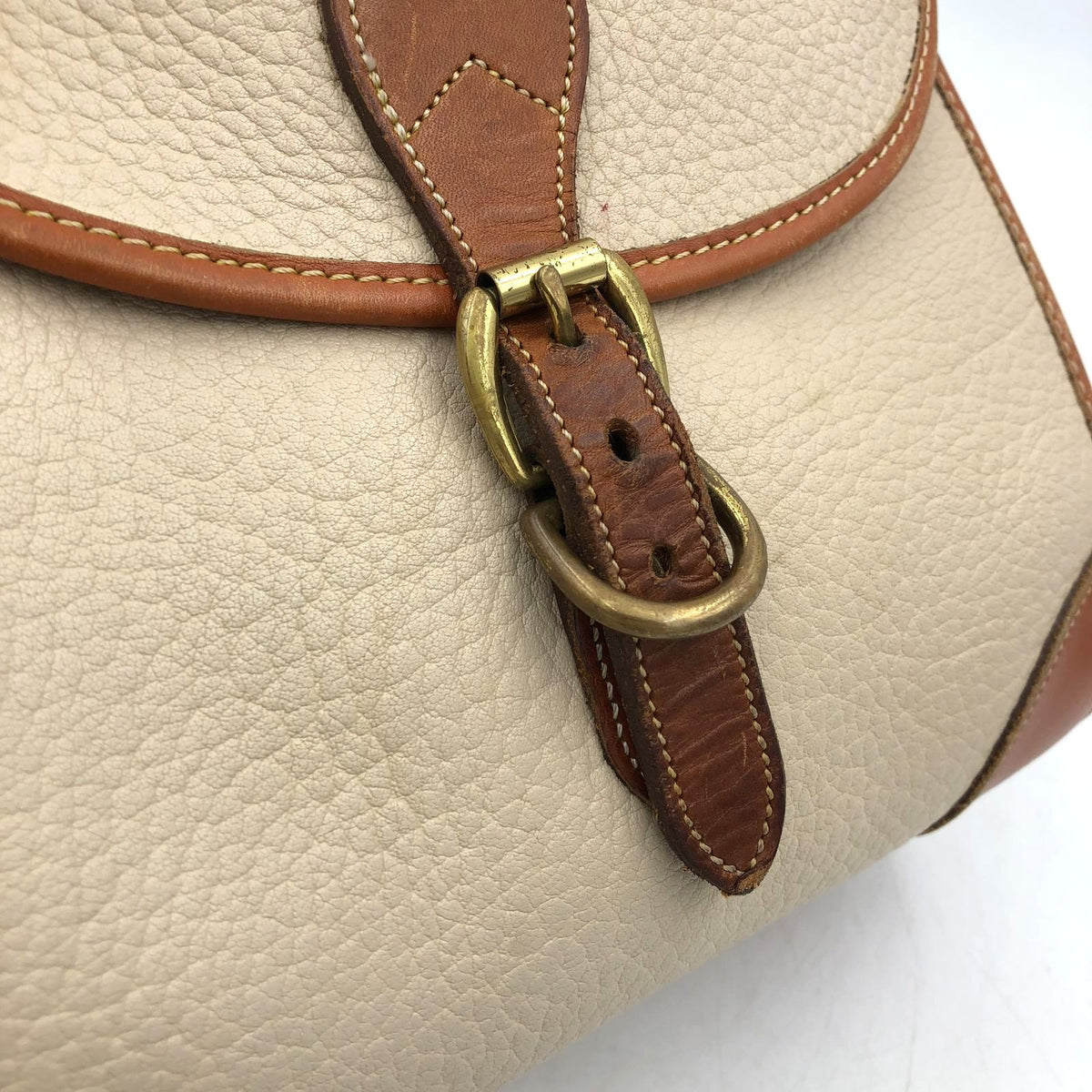 Authentic Vintage Dooney &amp; Bourke Beige Luxury Satchel Bag - COA Included